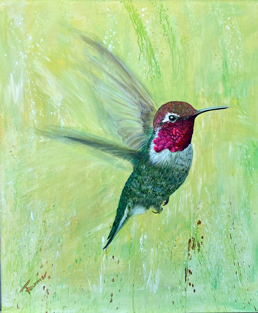 "Ruby Red" In Flight Collection 36"x30" Acrylic on Canvas